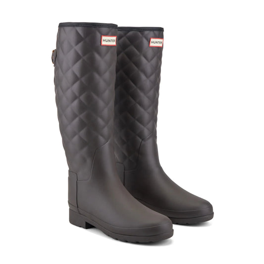Women's Refined Adjustable Quilted Slim Fit Tall Rain Boots